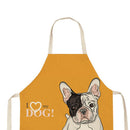 Kitchen Linen Yellow Apron Dog Painted Dinner Party Cooking Supply Pinafore