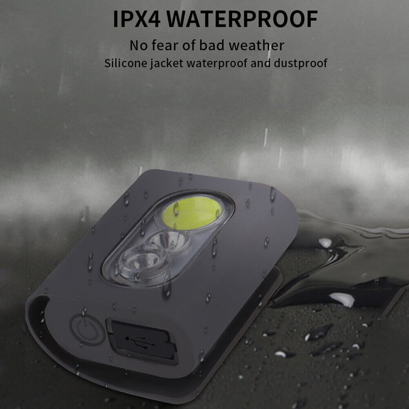 Portable XPG+COB LED Running Clip Light 400lm Sports Jogging Warning Flashlight