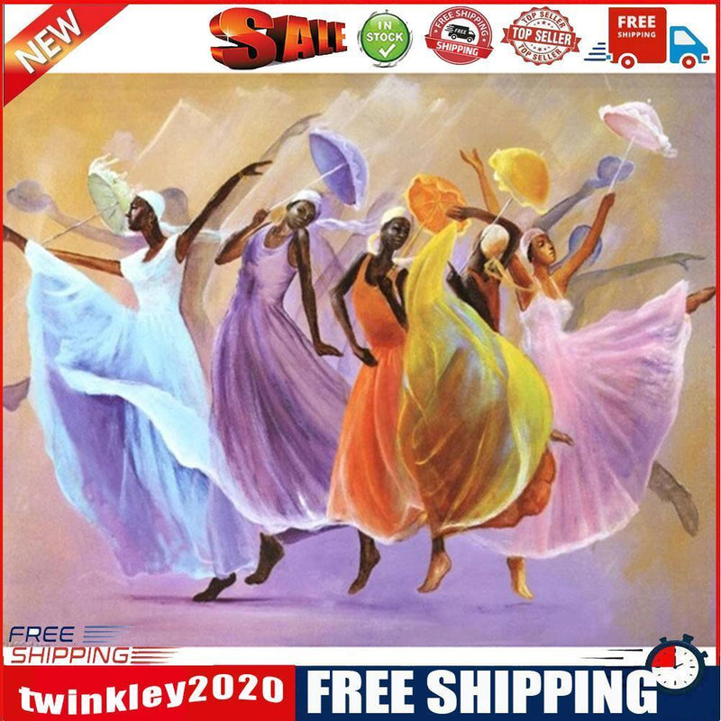 Girls with Umbrella Oil Paint By Numbers Kits DIY Handpainted on Canvas Art