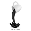 Suspended Floating Coffee Cup Sculpture Pouring Mug Home Decor (Black)