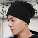 Solid Color Men Women Beanie Hat Warm Winter Hip Hop Skullies Cap (Black)