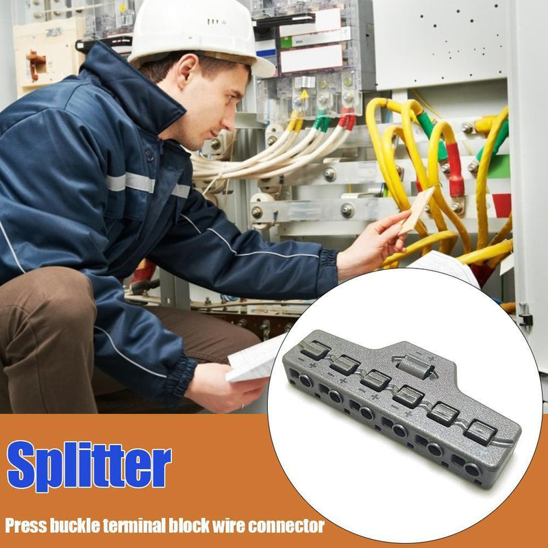 6 Ports Wire Connector Distribution LED Terminal Block Cable Splitter (B)