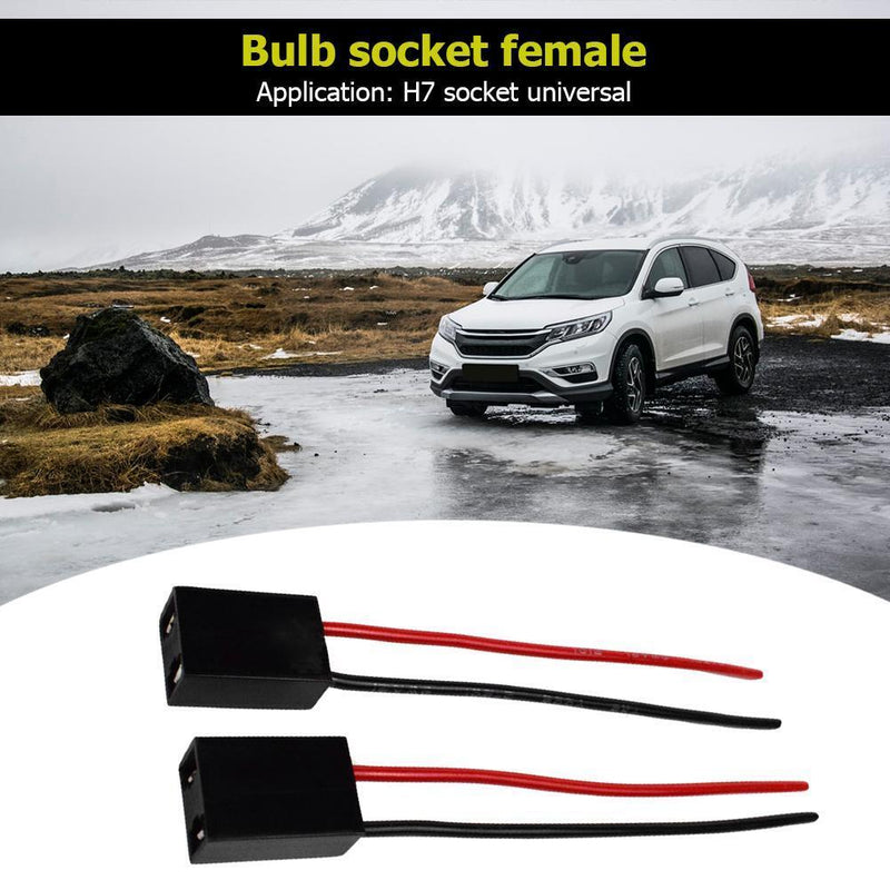 2x H7 Bulb Socket Wiring Harness Headlight Fog Lamp Female Connector Pig Ta