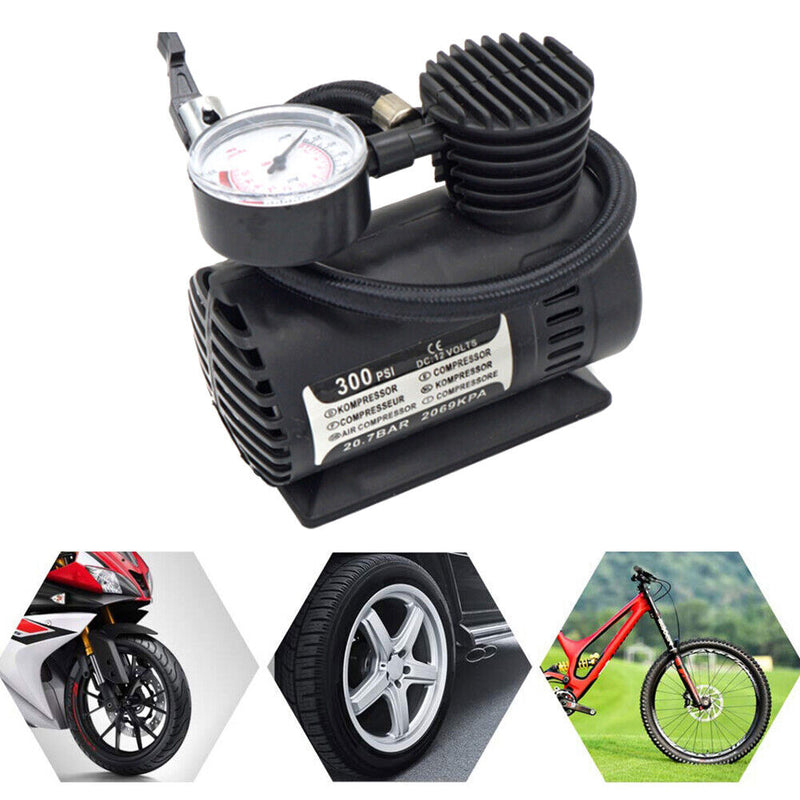 Automobile Compressor 12V 300 PSI Air Compressor Car Tyre Inflator Auto Pump Set