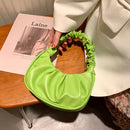 Fashion Cloud Pleated Shoulder Bag ummer Underarm Handbag (Yellow Green)