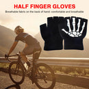 Knitting Gloves Women Men Half Finger Skeleton Cycling Mittens Hand Warmer Newly
