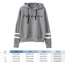 Striped Letter Hoodies Coat Women Men Loose Hooded Sweatshirt (Grey 1)(M)