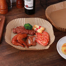 50pcs Air Fryer Parchment Liners Wood Pulp Steamer BBQ Baking Paper (Brown)