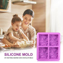4-Cavity Wave Flower Shape Soap Mold Chocolate Cake Mould Pastry DIY Baking Tray
