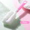 Sponge Long Handle Cup Brush Baby Glass Bottle Kitchen Cleaning Tool (Pink)