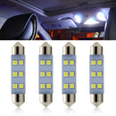 44MM COB 2835 6SMD C5W Festoon Light Car LED Reading Bulbs Dome Lamp For 4Pcs