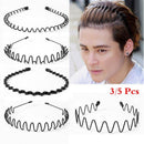 Fashion Wavy Headband Set Casual Headwear Sports Metal Hairband Black Head Hoop