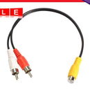 RCA Female to 2 RCA Male Y-Splitter Audio Video AV Adapter Cable R1BO