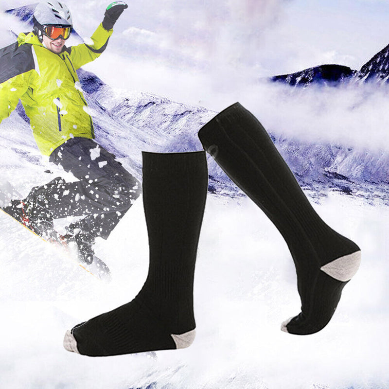 2pcs Electric Heating Socks Foot Warmer Stockings (Black 4500mAh Battery) Newly