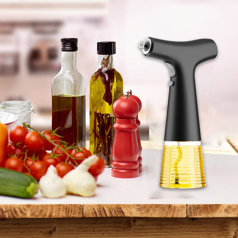 Electric Olive Oil Spray Bottle Soy Sauce BBQ Kitchen Vinegar Jar (Black)