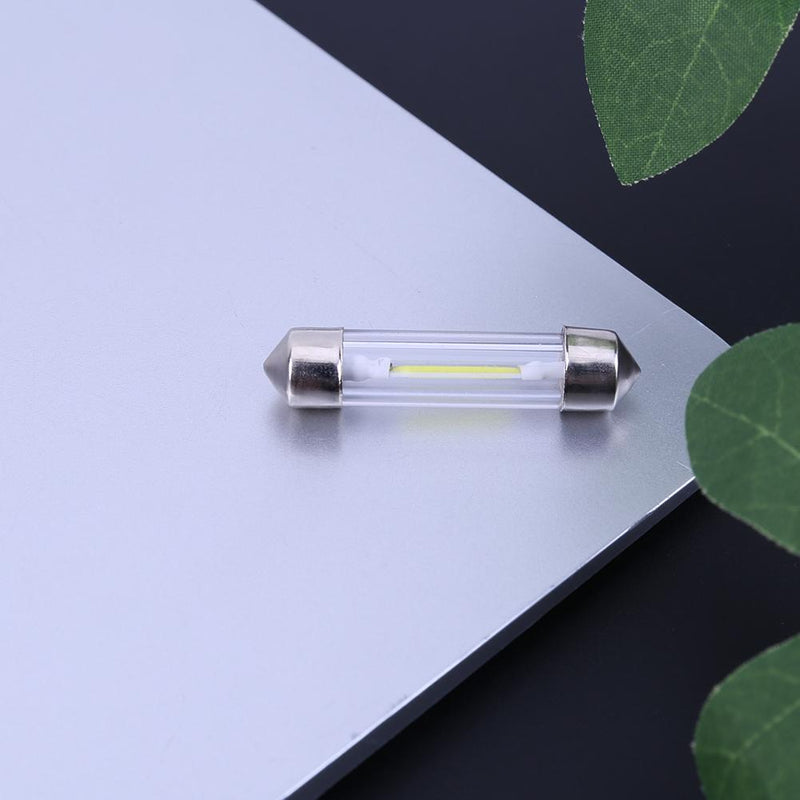 10pcs 39mm White COB LED Car Interior Glass Lens Festoon Dome Reading Light