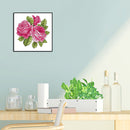Counted Pink Rose Partial Embroidery 14CT DIY Cross Stitch Art Canvas Kit