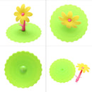 Sunflower Dustproof Reusable Silicone Cup Lid Insulation Cup Cover (Green) Newly