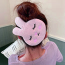 Cute Rabbit Hair Clips Girls Hairpin Women Corduroy Wash Face Hairgrips Headw
