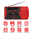 Portable Emergency Radio Solar Weather Radios with Hand Crank (EU Red)