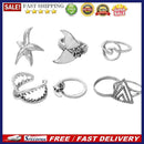 7pcs/set Ethnic Style Knuckle Rings Women Fish Simple Finger Rings Jewelry Gift