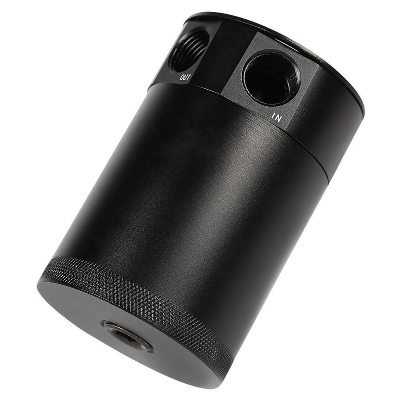 Universal Baffled Aluminum Oil Catch Can 2 Port Engine Oil Catch Tank Reser