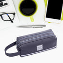 Large Capacity Pencil Case Bags Zipper Solid Stationery Box (Dark Grey) Newly