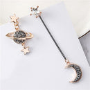 Fashion Korean Stud Earring Asymmetrical Drop Dangle Earrings Star Moon