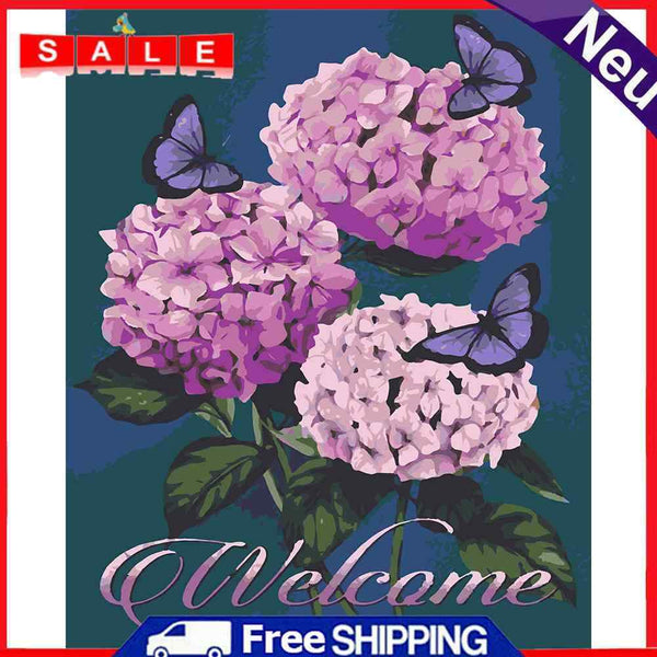 DIY Paint by Number Kit Artcraft Unique Gift Hydrangea Flower Kill Time Tools