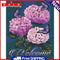 DIY Paint by Number Kit Artcraft Unique Gift Hydrangea Flower Kill Time Tools