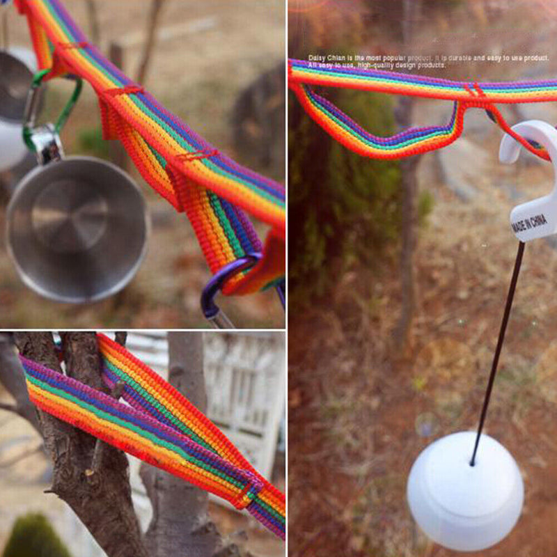 Multi-function Outdoor Camp Hiking Hanging Rope Tent Clothes Line Hanger St