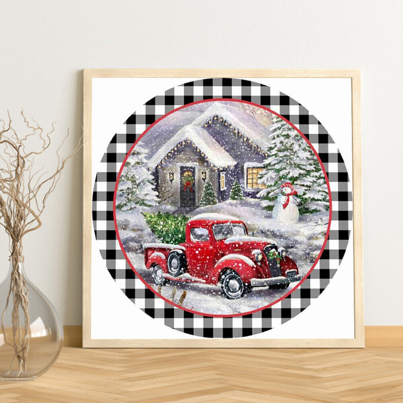 Christmas Truck Oil Painting By Numbers DIY Frameless Art Picture On Canvas