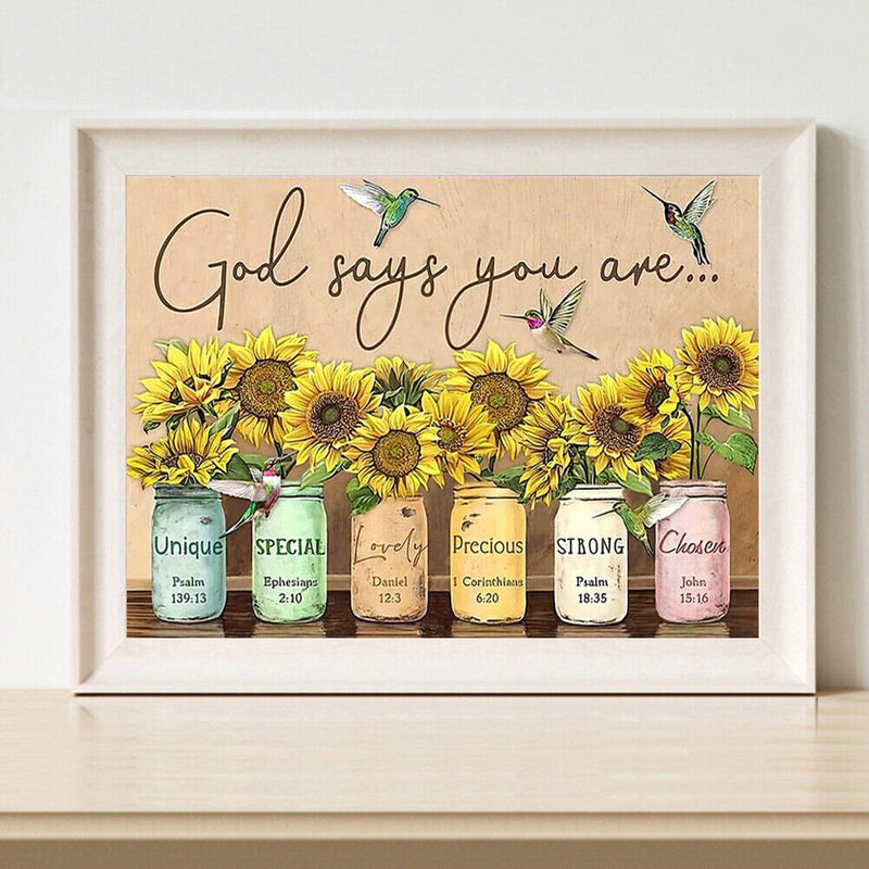 50X40cm English Sentence Frameless Oil Paint By Numbers Painted Picture Craft