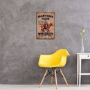 West Cowboy Metal Sign Tin Retro Plate Cafe Poster Wall Art Decor Iron Painting