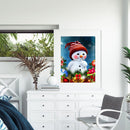 11CT Printed Full Embroidery Snowman Needlework DIY Cotton Craft Home Decor
