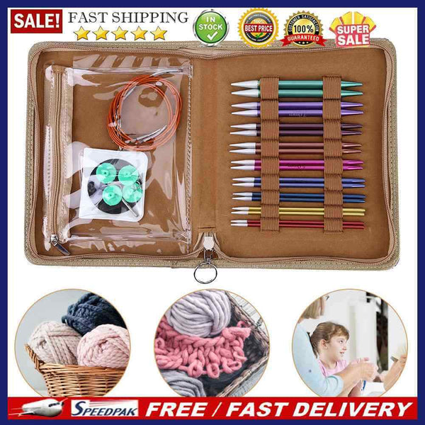 Aluminum Circular Crochet Hook Removable Circular Crochet for DIY Scarves Gloves