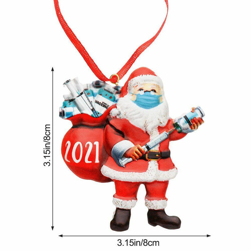 Year Vaccine Pendants Christmas Ornament Santa Claus Xmas Tree Hanging Survivor