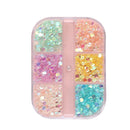 Crystal Flatback AB Color Nail Rhinestones Mermaid Gradient Aurora Round Glass