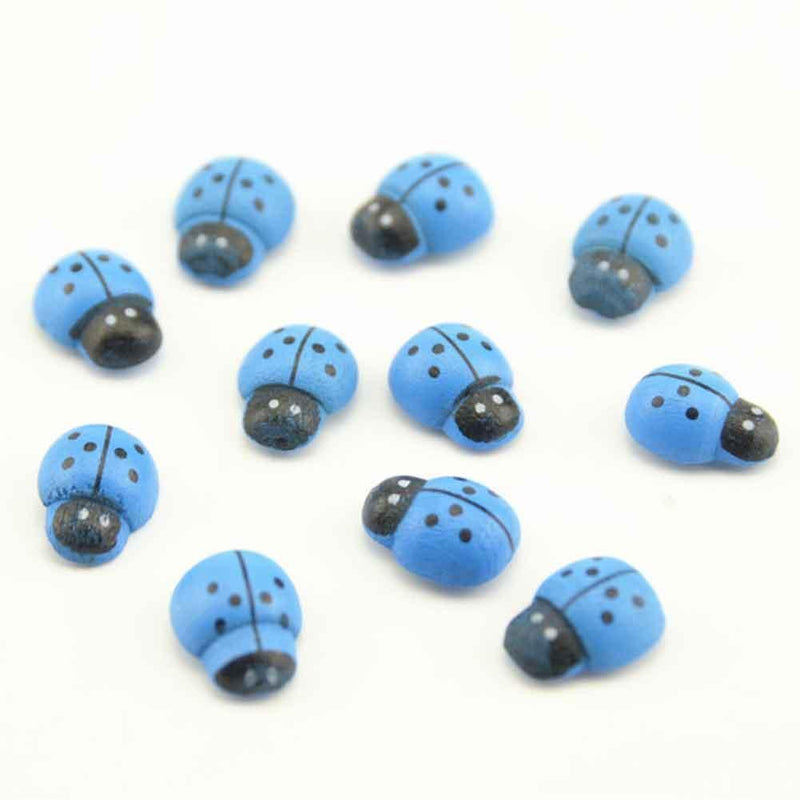 100x Mini Self Adhesive Wooden Ladybird Stick On Lady Craft Card Wood Bu hot.