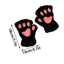 Cat Paw Gloves Durable Plush Cat Paw Fingerless Faux Fur Gloves (Black) Newly