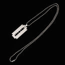 Hip Hop Street Punk Dogtag Necklace Stainless Steel Pendant Razor Blade Shaped