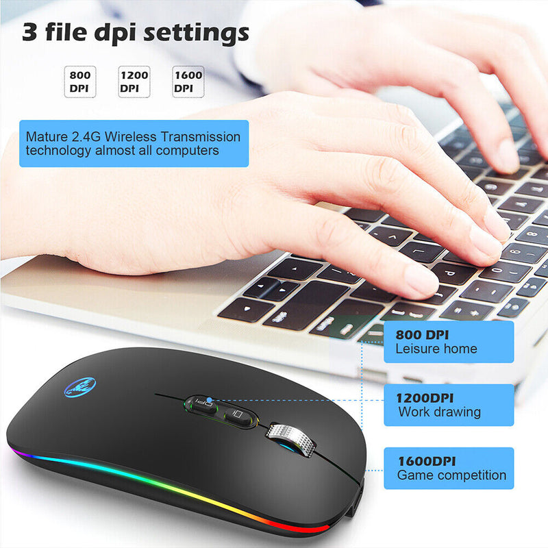 HXSJ M103FG 1600DPI Bluetooth-Compatible 5.1+2.4G Wireless Mouse Set (Dual)