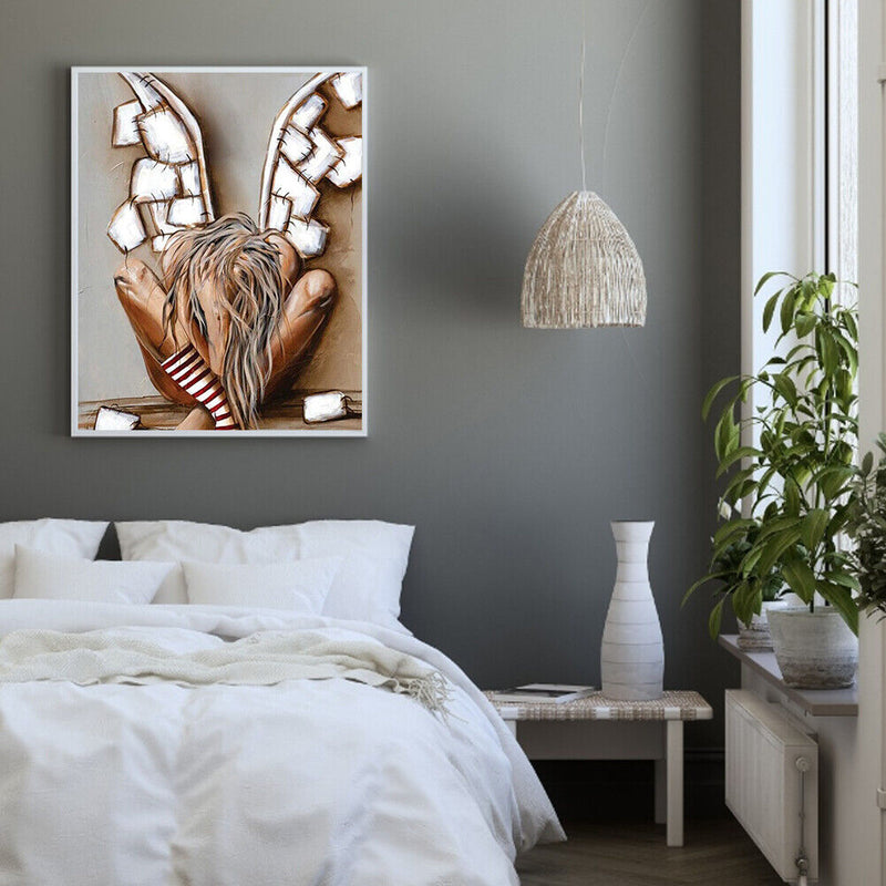 DIY Paint By Number Kit Frameless Broken Angel Handpainted Canvas Art Ornament