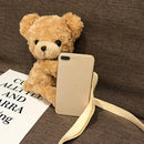 Lovely Cartoon Bear Messenger Handbags Women Girls Faux Fur Shoulder Bags