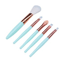5x Eyes Makeup Brushes Set Portable Eyeshadow Eyebrows Beauty Pens (Green)