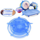 12pcs Heat Resistant Silicone Stretch Lids Food Wrap Bowl Pan Cover?Blue)