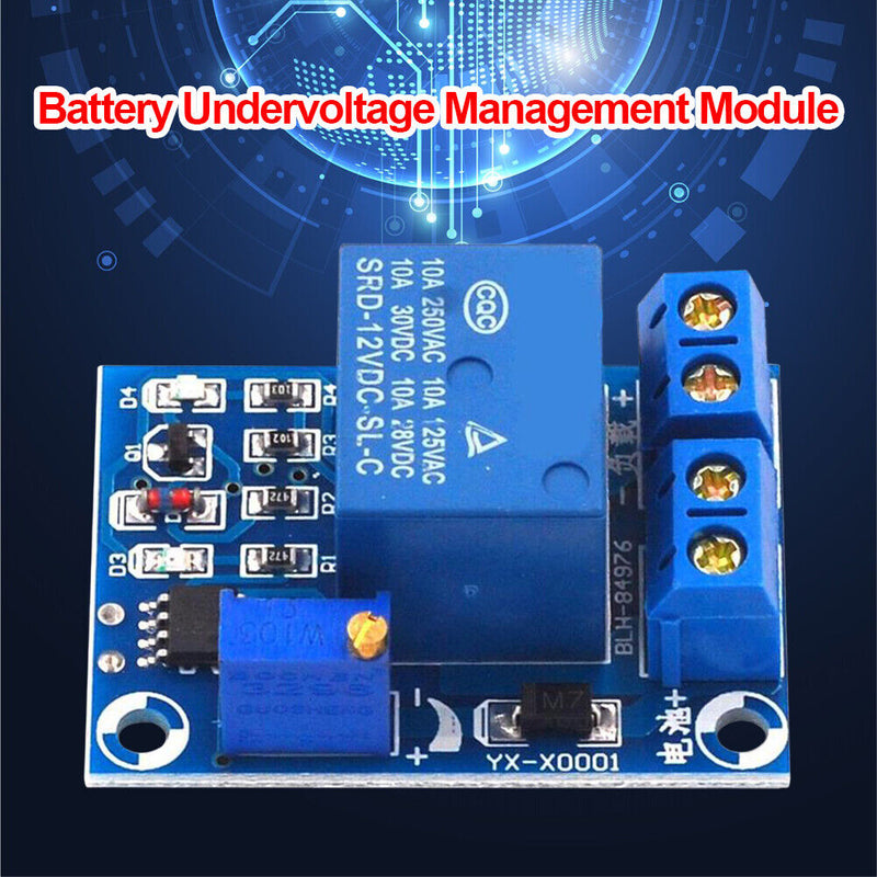 12V Battery Low Voltage Cut off Switch Recovery Module Charging Controller Board