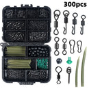 300x Carp Fishing Tackle Kit Swivels Hooks Sleeves Stop Beads Boilie Accessories