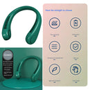Mini Neck Fan USB Rechargeable Bladeless Fan Neck Air Conditioner (Green)