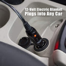Electric Car Blanket Heated Fleece Travel Throw with Timer (Black White) Newly